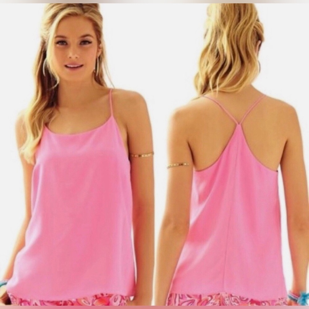 Lilly Pulitzer Pink Pout 100% Silk, Size Medium